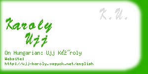 karoly ujj business card